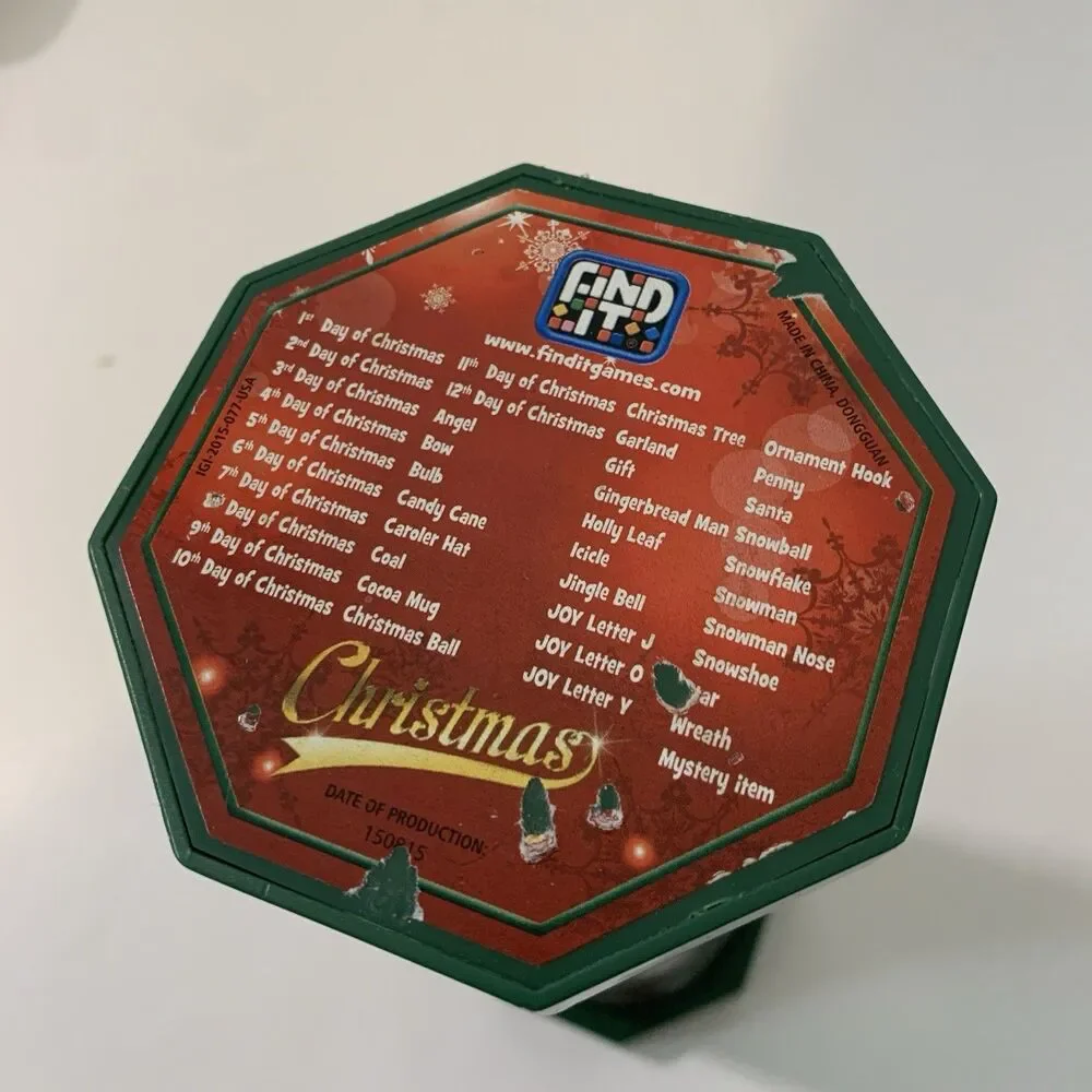 Find It Games Tube Seek & Find 2014 Santa 12 Days Of Christmas Holiday